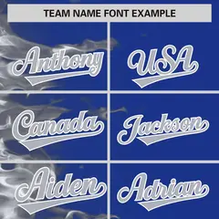 Royal 3D Flame Authentic Baseball Jersey 3