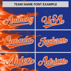 Royal 3D Flame Authentic Baseball Jersey 3