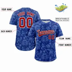 Royal 3D Graffiti Pattern Baseball Jersey 2
