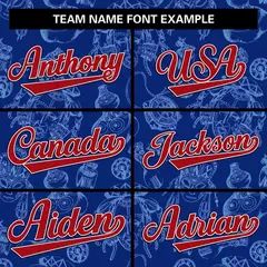 Royal 3D Graffiti Pattern Baseball Jersey 3