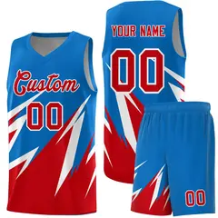 Royal Abstract Mountain Pattern Basketball Jersey 1