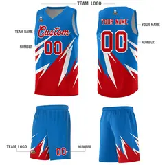 Royal Abstract Mountain Pattern Basketball Jersey 4