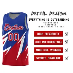 Royal Abstract Mountain Pattern Basketball Jersey 2
