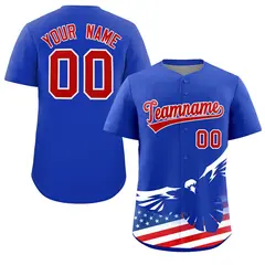 Royal American Flag Eagle Baseball Jersey