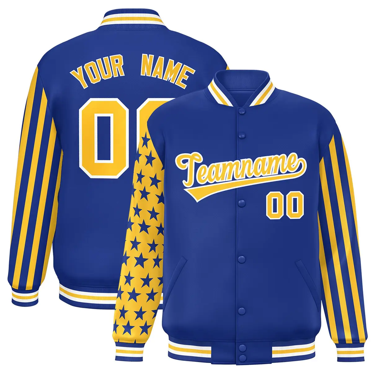 Royal American Flag Varsity Letterman Bomber Jacket