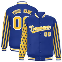 Royal American Flag Varsity Letterman Bomber Jacket 1