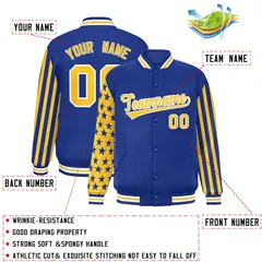 Royal American Flag Varsity Letterman Bomber Jacket 2