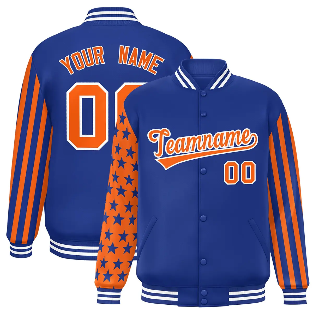 Royal American Flag Varsity Letterman Bomber Jacket