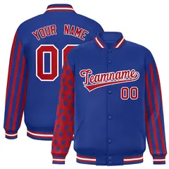 Royal American Flag Varsity Letterman Bomber Jacket 1