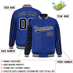 Royal American Flag Varsity Letterman Bomber Jacket 2