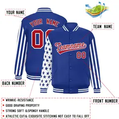 Royal American Flag Varsity Letterman Bomber Jacket 2