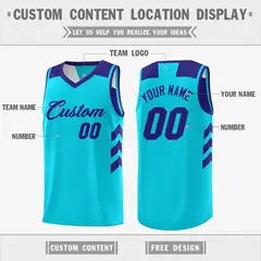 Royal Aqua Reversible Double Side Basketball Jersey 3