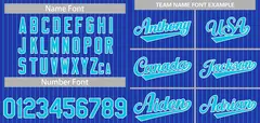 Royal Aqua-White Stripe Authentic Fashion Baseball Jersey 3