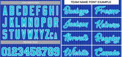 Royal Aqua-White Stripe Authentic Fashion Baseball Jersey 3