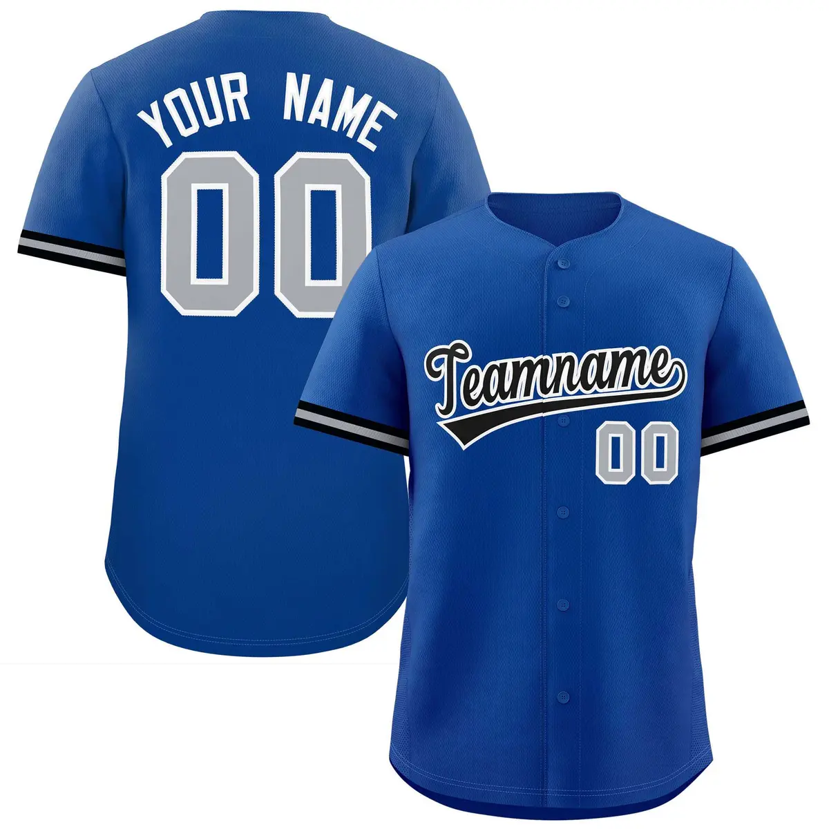 Royal Black Authentic Full-Button Baseball Jersey
