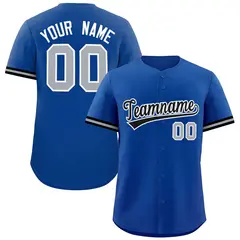 Royal Black Authentic Full-Button Baseball Jersey