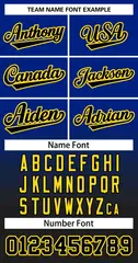 Royal Black-Gold Gradient Fashion Two-Button Softball Jersey 3