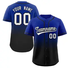 Royal Black Gradient Fashion Baseball Jersey