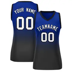 Royal Black Gradient Mesh Basketball Jersey For Women