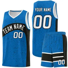 Royal Black Irregular Dot Graffiti Basketball Jersey 1