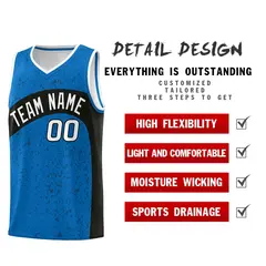 Royal Black Irregular Dot Graffiti Basketball Jersey 2