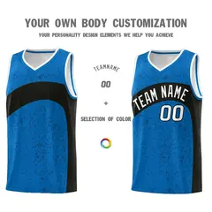 Royal Black Irregular Dot Graffiti Basketball Jersey 3