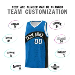 Royal Black Irregular Dot Graffiti Basketball Jersey 4