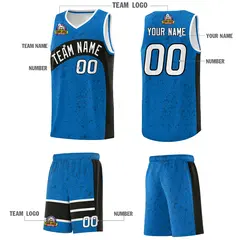 Royal Black Irregular Dot Graffiti Basketball Jersey 5