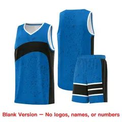 Royal Black Irregular Dot Graffiti Basketball Jersey 7
