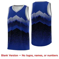 Royal Black Mountain Fade Gradient Fashion Basketball Jersey 6