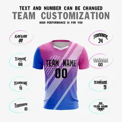 Royal Black Pink Breathable Athletic Soccer Jersey 3