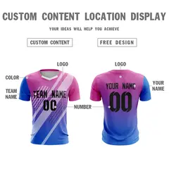 Royal Black Pink Breathable Athletic Soccer Jersey 4