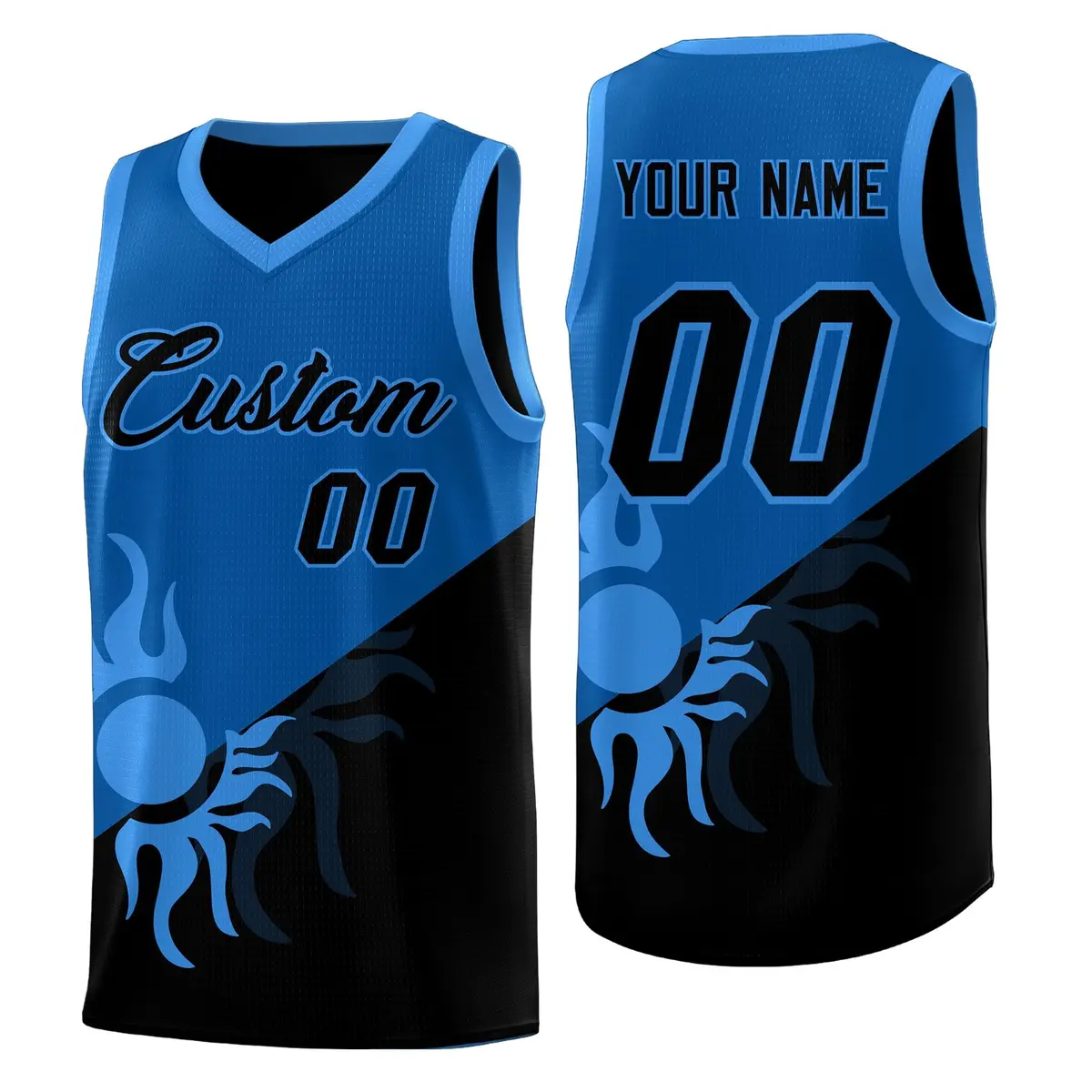 Royal Black Radiant Sun Two Tone Basketball Jersey