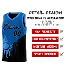 Royal Black Radiant Sun Two Tone Basketball Jersey 3
