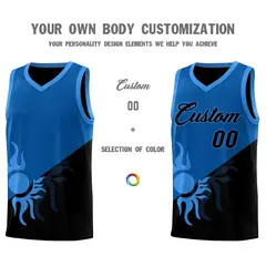 Royal Black Radiant Sun Two Tone Basketball Jersey 4