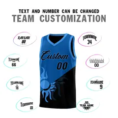 Royal Black Radiant Sun Two Tone Basketball Jersey 5