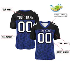 Royal Black Raglan Sleeves Camo Authentic Football Jersey 2