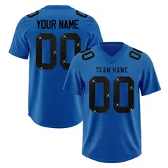 Royal Black Sequin Lettering Football Jersey