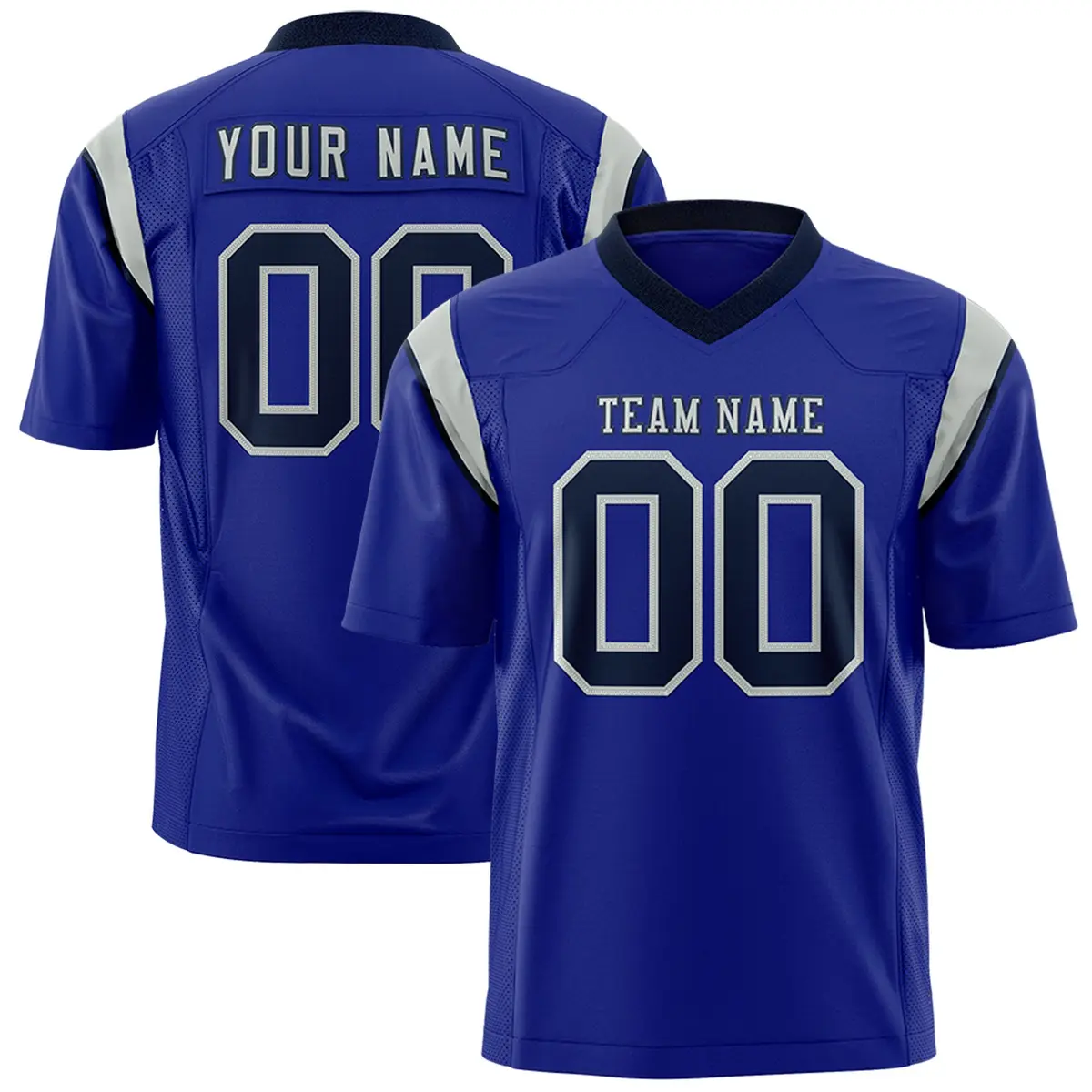 Royal Black Shoulder Cut Two-Tone Flag Football Jersey