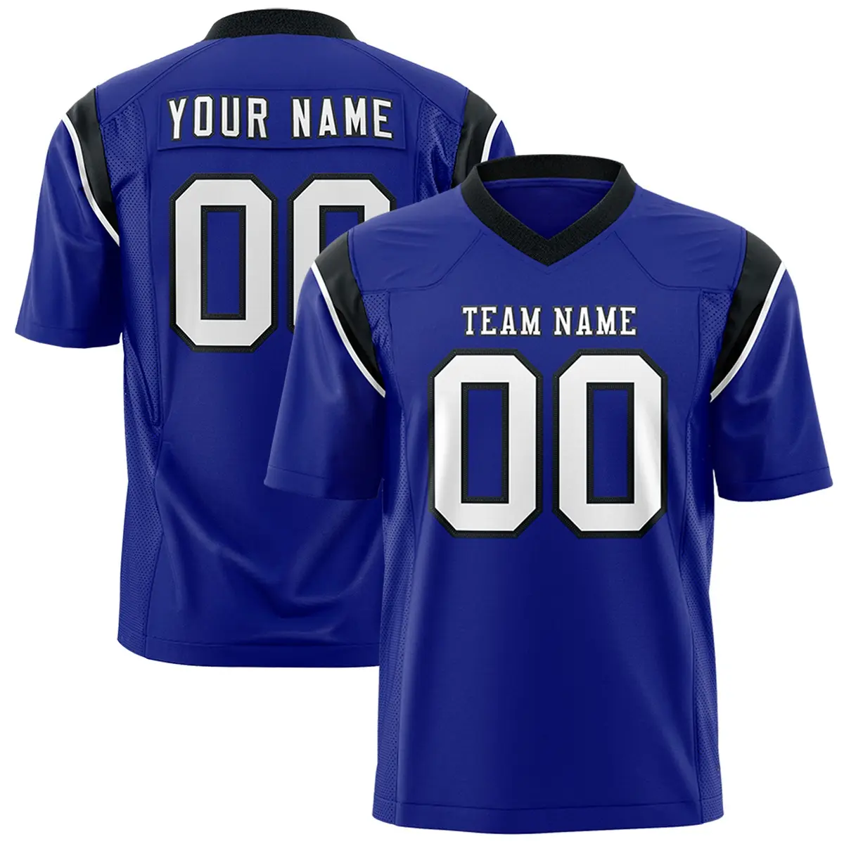 Royal Black Shoulder Cut Two-Tone Flag Football Jersey