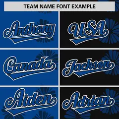 Royal Black Split Flower Graffiti Authentic Baseball Jersey 3