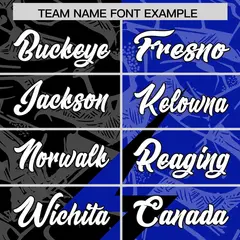 Royal Black Split Lightning Pattern Football Jersey 3