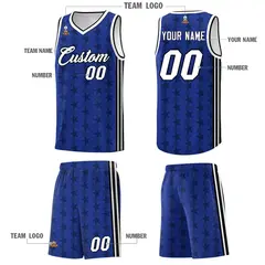 Royal Black Star Graffiti Pattern Basketball Jersey 5
