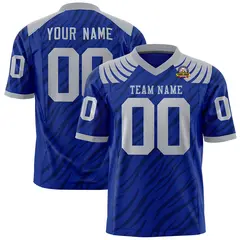 Royal Black Tiger Stripe Graffiti Pattern Football Jersey