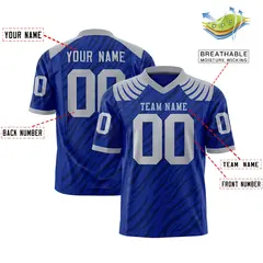 Royal Black Tiger Stripe Graffiti Pattern Football Jersey 2