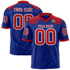 Royal Black Tiger Stripe Graffiti Pattern Football Jersey