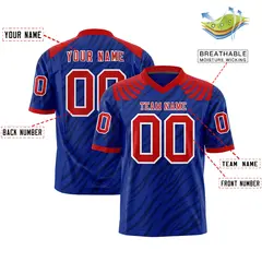 Royal Black Tiger Stripe Graffiti Pattern Football Jersey 2
