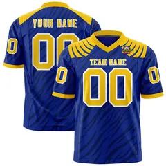 Royal Black Tiger Stripe Graffiti Pattern Football Jersey 1