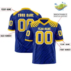 Royal Black Tiger Stripe Graffiti Pattern Football Jersey 2