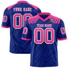 Royal Black Tiger Stripe Graffiti Pattern Football Jersey